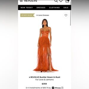 For Love And Lemons Rust Bustier Gown